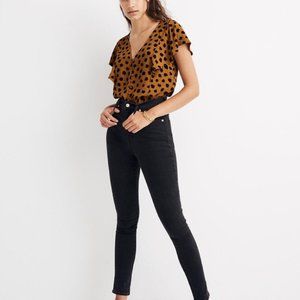 Madewell Carmelina Cheetah Print Flutter Sleeve